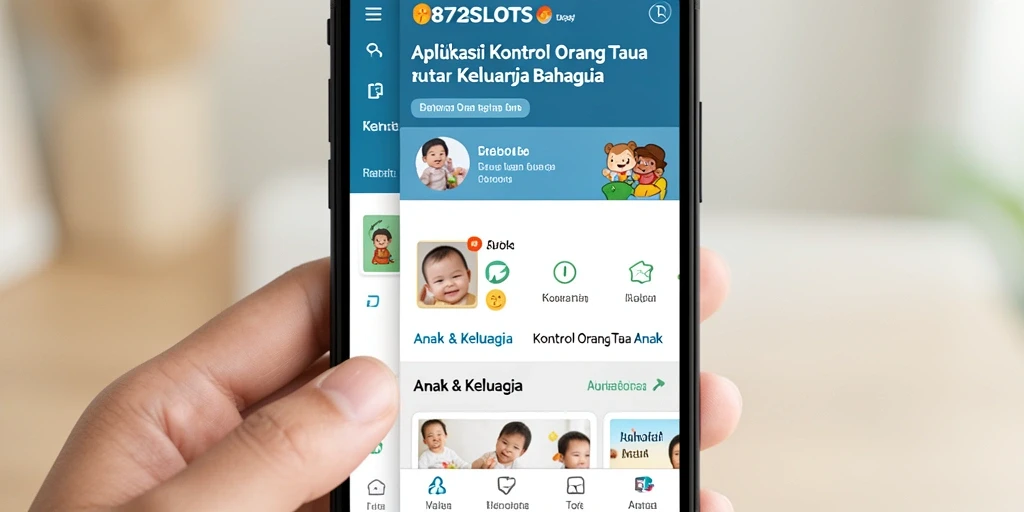Tampilan antarmuka aplikasi yang ramah anak untuk pengawasan orang tua.