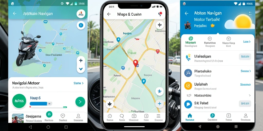 Screenshot aplikasi API66 menampilkan antarmuka navigasi motor yang intuitif.