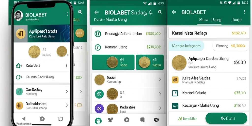 Tampilan antarmuka BIOLABET untuk Kurs Mata Uang yang informatif.