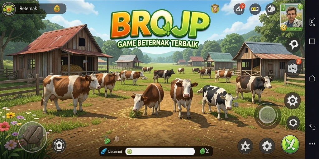 Tampilan antarmuka yang menarik dari game Beternak BROJP.