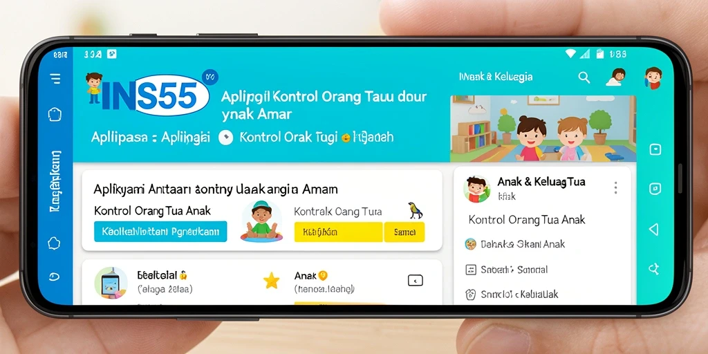 Antarmuka aplikasi INS55 untuk kontrol orang tua yang ramah pengguna.