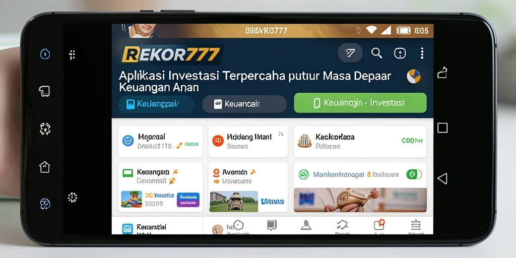 Tampilan antarmuka aplikasi REKOR777 untuk investasi yang user-friendly.