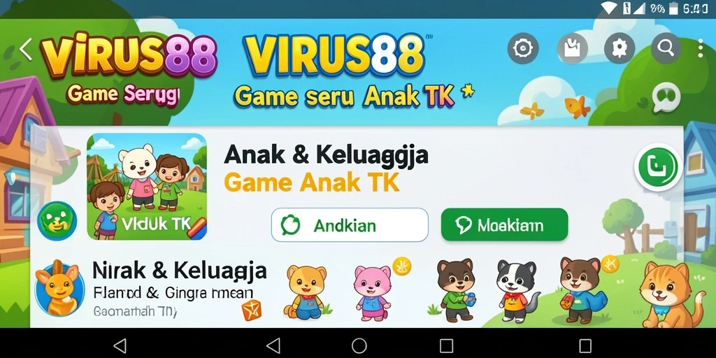 Tampilan antarmuka interaktif dan warna-warni dari VIRUS88.